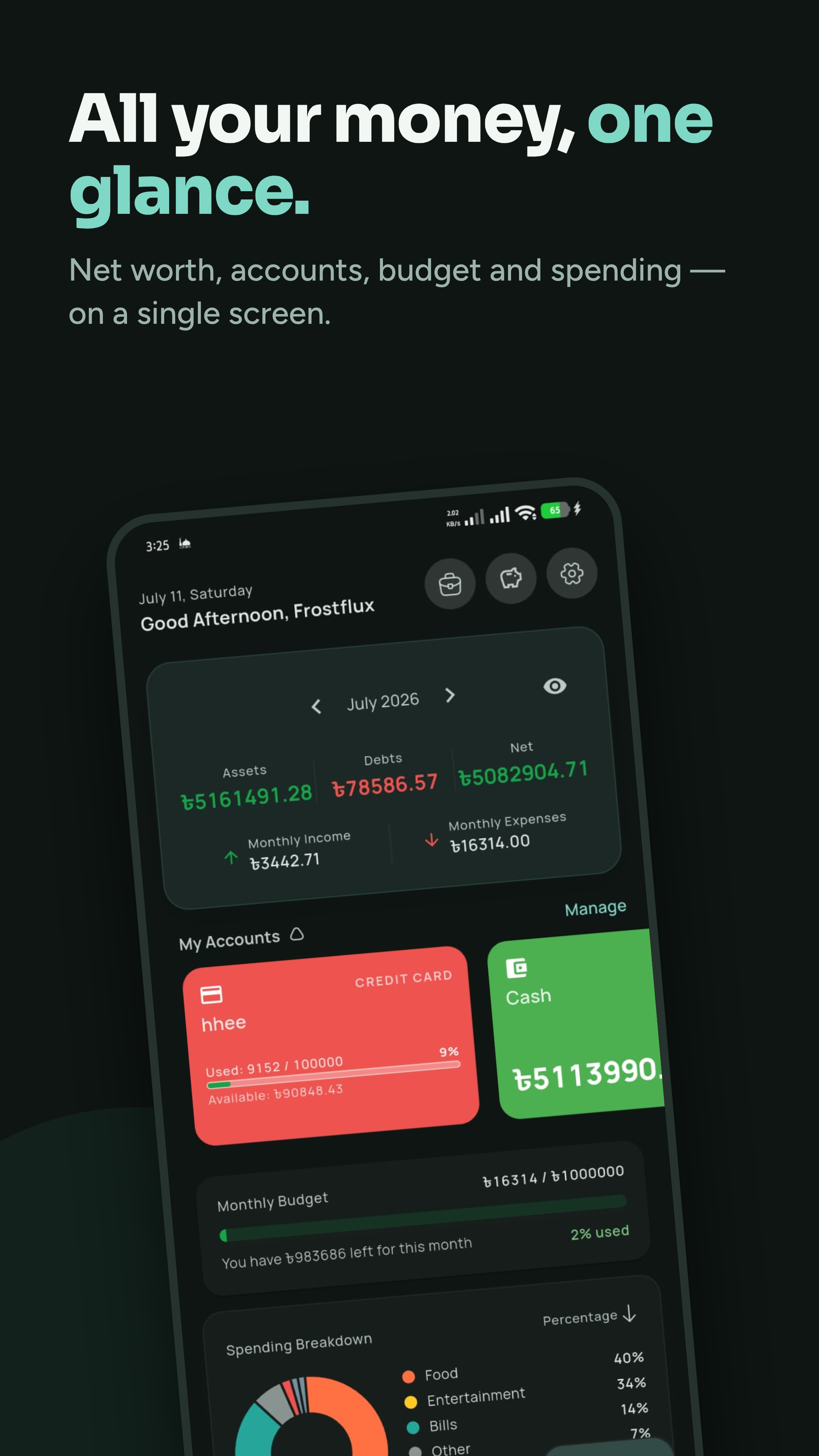 Home dashboard